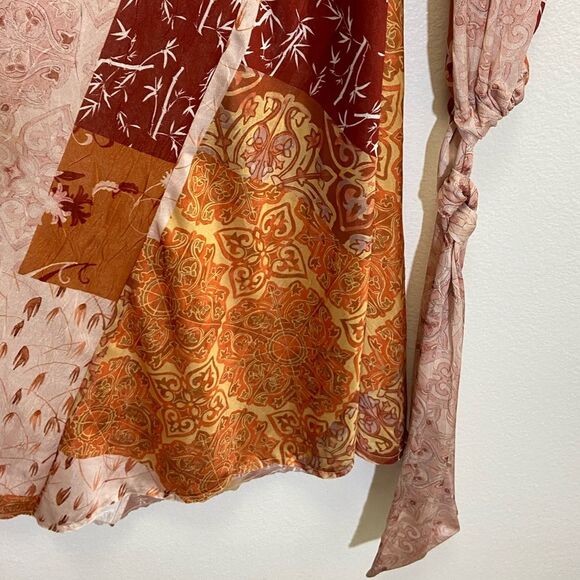 ZARA - Oversized Patchwork Kaftan Boho Dress Hippie Boho Midi - size S NWOT - Picture 7 of 10